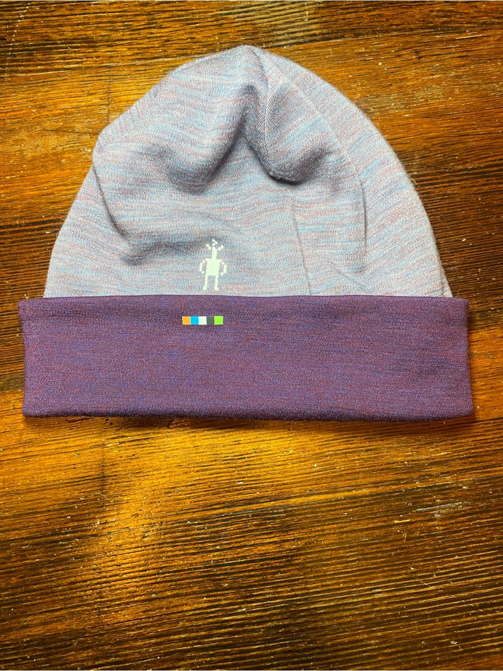 EUC Like New Smartwool 100% Merino Wool Purple Reversible Beanie Hat